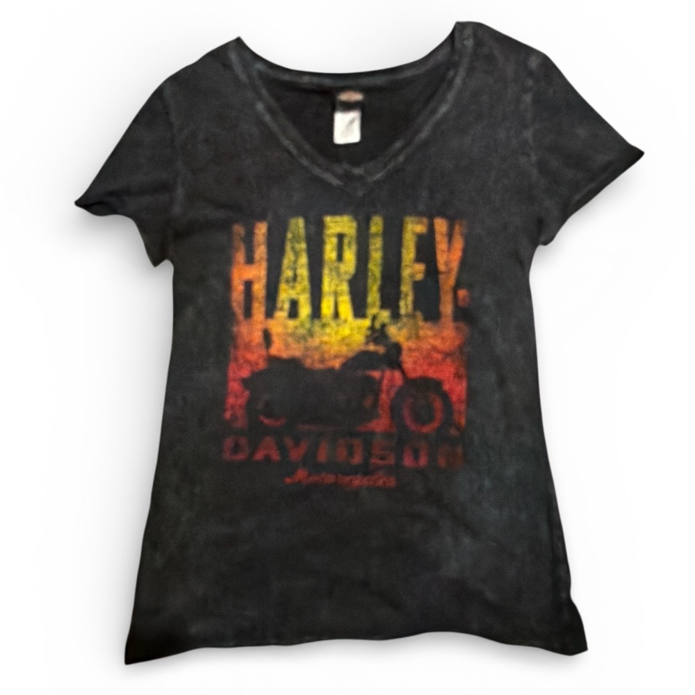 Harley Davidson Gainesville Florida Tshirt Womens Small V neck